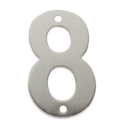 75mm NUMERAL 8 SATIN STAINLESS STEEL