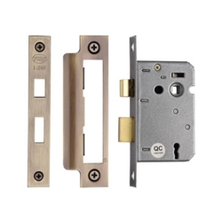 YORK 21/2" 3 LEVER SASHLOCK ANTIQUE BRASS