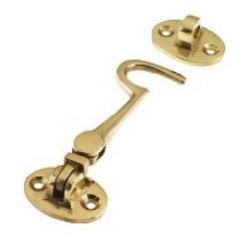 3" CABIN HOOK POLISHED BRASS ZAB60