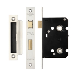 ZOO 64mm BATHROOM MORTICE LOCK SSS ZBC64SS