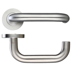 ZOO RETURN TO DOOR LEVER ON ROUND ROSE 316 SSS ZCS030SS316