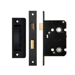 ZOO 64mm BATHROOM MORTICE LOCK POWDER COAT BLACK ZBC64PCB