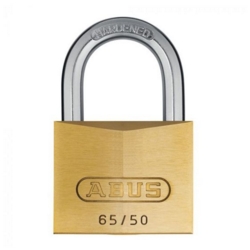 65/50mm BRASS BODIED PADLOCK STEEL SHACKLE BOXED