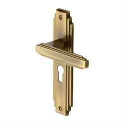ASTORIA E/P LEVER ON PLATE ANTIQUE BRASS