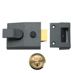 YALE 85 DEADLOCKING NIGHT LATCH POLISHED BRASS CYLINDER