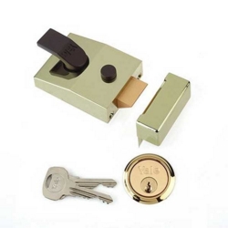 YALE 89 DEADLOCKING NIGHT LATCH BRASSLUX PB CYLINDER
