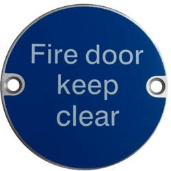 FIRE DOOR KEEP CLEAR SIGN 75mm SSS X2023