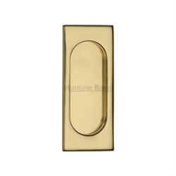 FLUSH PULL HANDLE 105mm POLISHED BRASS C1850-105-PB
