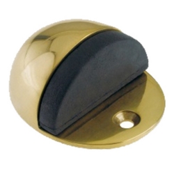 OVAL FLOOR MOUNTED DOOR STOP POLISHED BRASS 1705