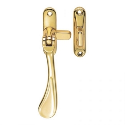 REVERSIBLE SPOON END CASEMENT FASTENER POLISHED BRASS M73