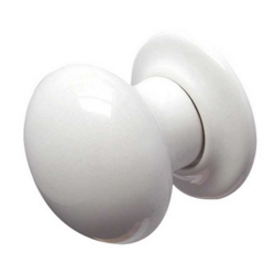 WHITE PORCELAIN KNOB SET MORTICE / RIM