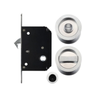 Sliding bathroom door locks