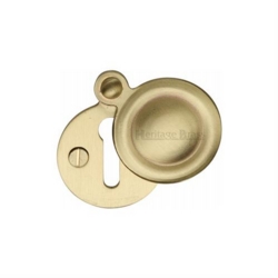 COVERED MORTICE KEY ESCUTCHEON SATIN BRASS V1020-SB