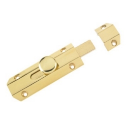 ZOO 102mm SURFACE MOUNTED FLAT BOLT POLISHED BRASS ZAB100A