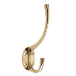 HAT & COAT HOOK 5" HIGH 2" PROJECTION PB ZAB80